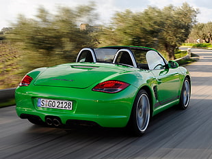 green Porsche Carrera HD wallpaper