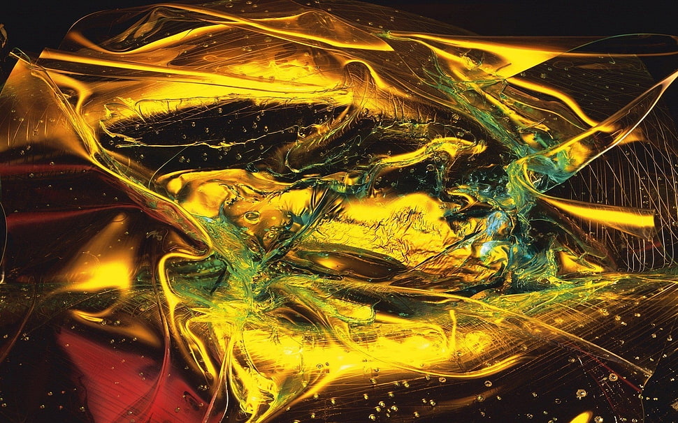 beige, black, and yellow abstract painting HD wallpaper