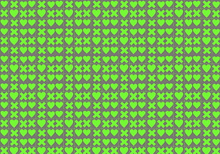 green heart and x mark logo HD wallpaper