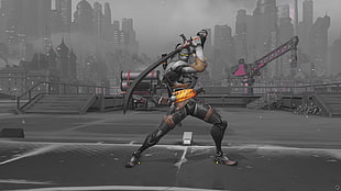 Ninja illustration, Overwatch, Genji (Overwatch) HD wallpaper