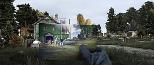 green and brown painted house, DayZ, video games