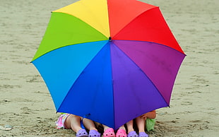 multicolored umbrella HD wallpaper