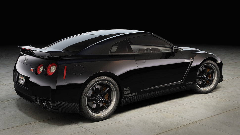 black coupe HD wallpaper