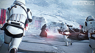black and white motor scooter, Starkiller Base, First Order, stormtrooper, Star Wars Battlefront II