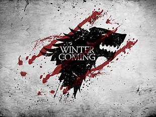 Winter Is Coming text, Game of Thrones, House Stark, A Song of Ice and Fire, Winter Is Coming