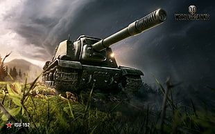 grey army tank digital wallpaper
