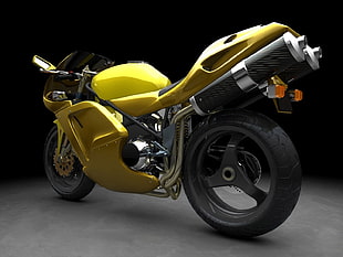 yellow and black sports bike, motorcycle, Midnight Club 3, video games