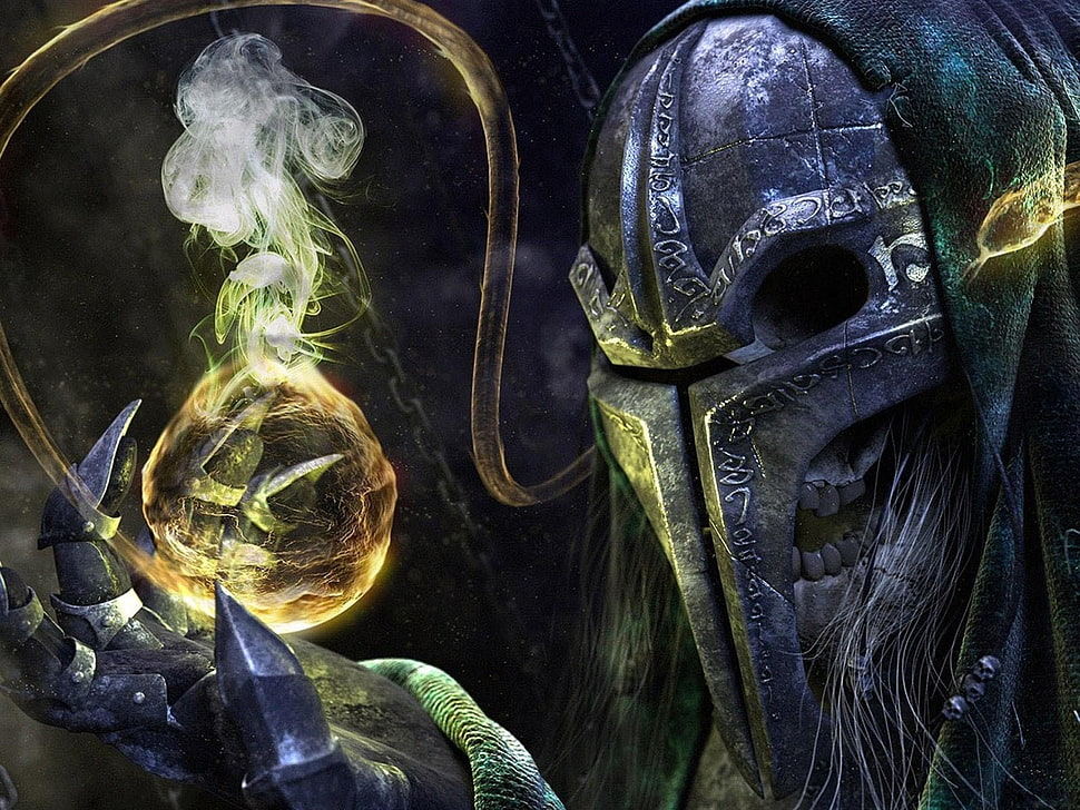 video game character digital wallpaper, evil, 3D, CGI, skeleton HD wallpaper