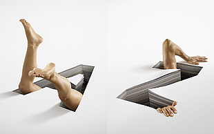 person inside a and z letter cutouts HD wallpaper