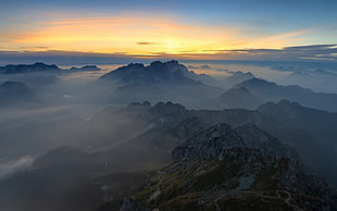 mountain, nature, landscape, mountains, mist HD wallpaper