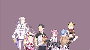anime characters, Re:Zero Kara Hajimeru Isekai Seikatsu, Emilia (Re: Zero), Felt (Re:Zero), Rem (Re: Zero) HD wallpaper