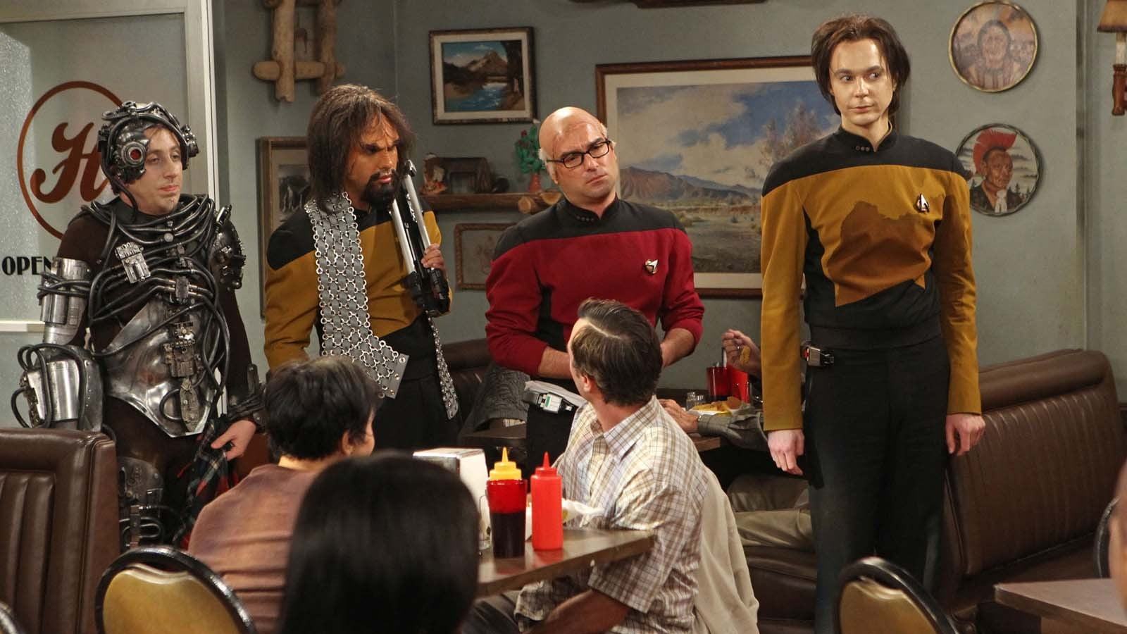 men's red and black shirt, The Big Bang Theory, Sheldon Cooper, costumes, Star Trek