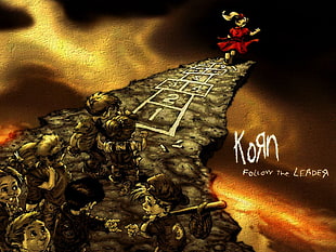 Korn Follow The Leader album, heavy metal, Korn, Nu Metal, artwork
