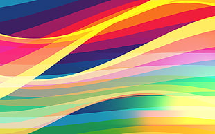 yellow and multicolored wave vector art