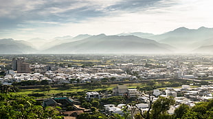 green leafed trees, Taiwan, city, Taitung, mountains