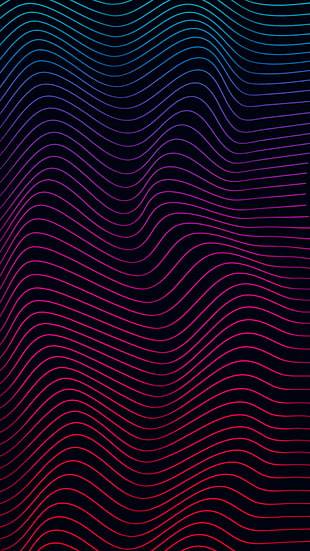 pink and green wave wallpaper, Photoshop, waves, abstract, simple