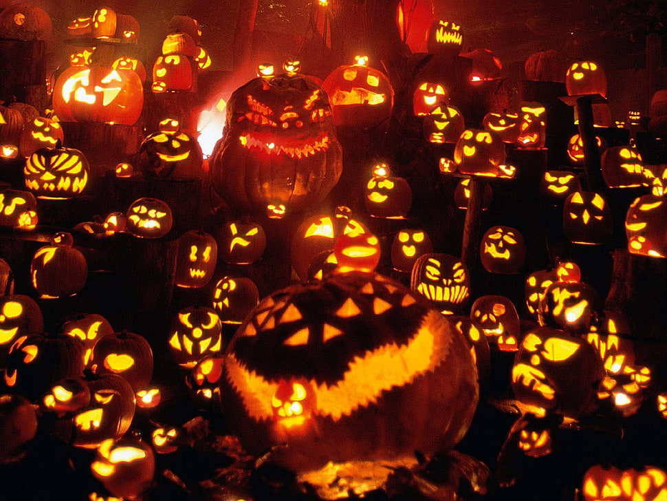 jack-o' lantern 3D wallpaper, Halloween, pumpkin, Jack O' Lantern HD wallpaper
