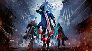 Devil May Cry 5 poster, Devil May Cry 5, Dante (Devil May Cry), Devil May Cry, Nero (Devil May Cry) HD wallpaper