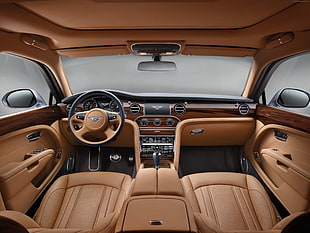 brown and black Bently interior