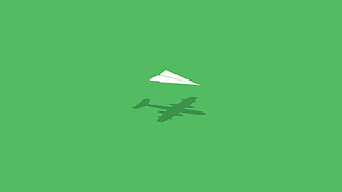 paper plane on green surface HD wallpaper