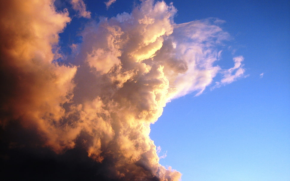brown and white cumulus clouds HD wallpaper