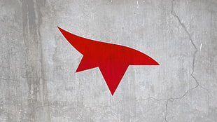 red logo, Mirror's Edge, logo, concrete, painted building