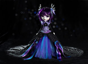 female character wearing purple dress, Baby Doll, bokeh, dress, purple HD wallpaper