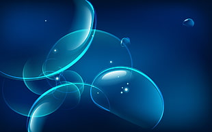 blue and green bubble digital wallpaper, abstract, colorful HD wallpaper