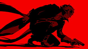 male character holding pistol illustration, video games, Persona 5 HD wallpaper