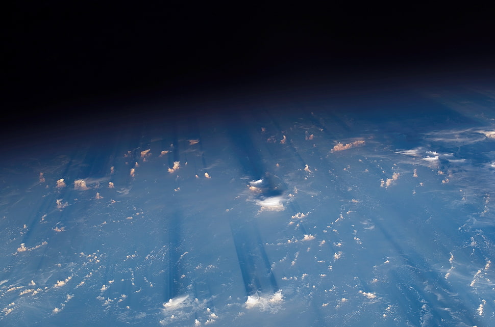 planet surface, space, Earth, clouds HD wallpaper