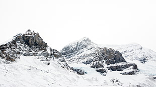 black and white mountain, nature, snow, athabasca glacier, glaciers