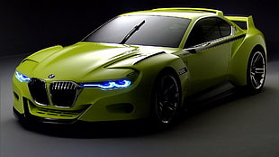 green BMW sport car, car, BMW, green cars