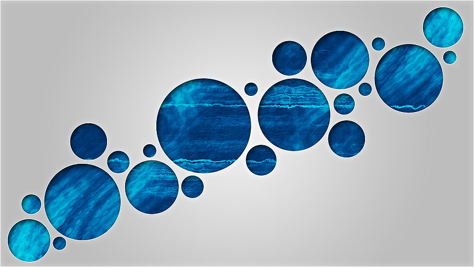 round blue wallpaper, texture, circle HD wallpaper