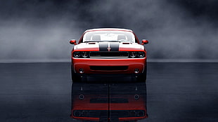 red and black Dodge Challenger illustration, car, Dodge Challenger