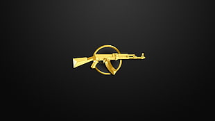 yellow rifle, Counter-Strike: Global Offensive, Legend Counter Strike 1.6, kalashnikov HD wallpaper