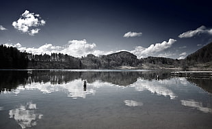 calm lake, mountains nature photography HD wallpaper