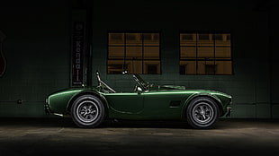 vintage green convertible coupe, car, green cars, vehicle, Shelby