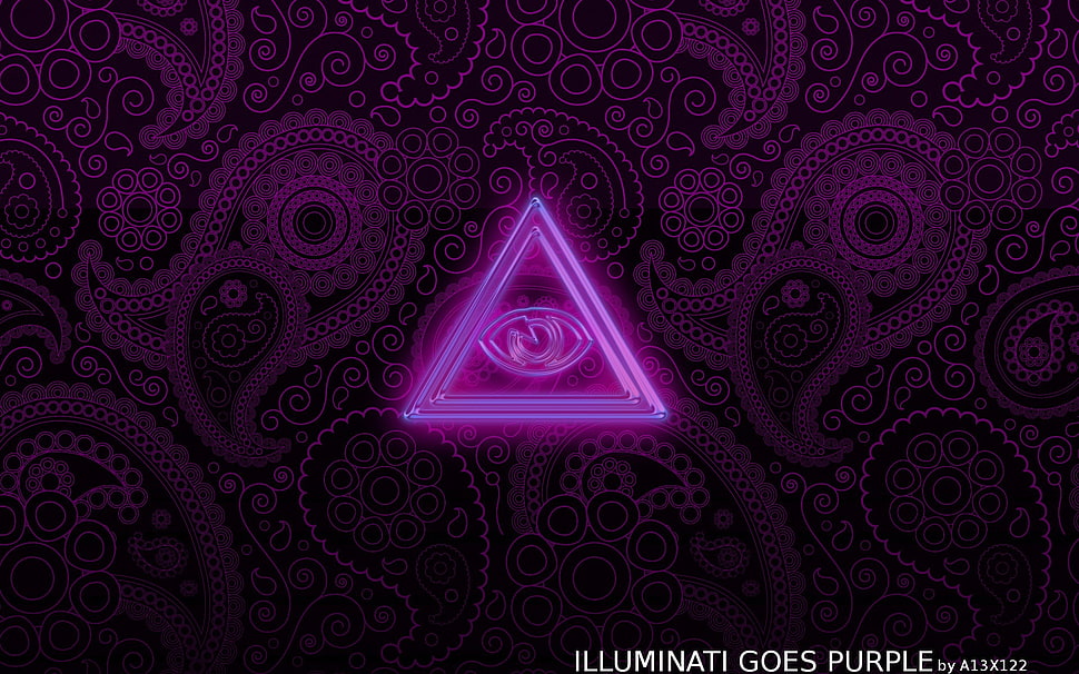 Illuminati goes purple illustration HD wallpaper