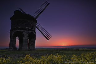grey and black windmill photography, chesterton HD wallpaper
