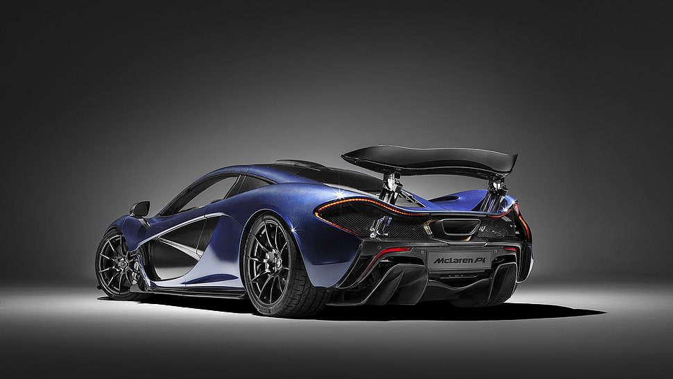 blue sports car, McLaren P1, car, vehicle, simple background HD wallpaper