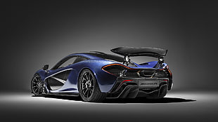 blue sports car, McLaren P1, car, vehicle, simple background