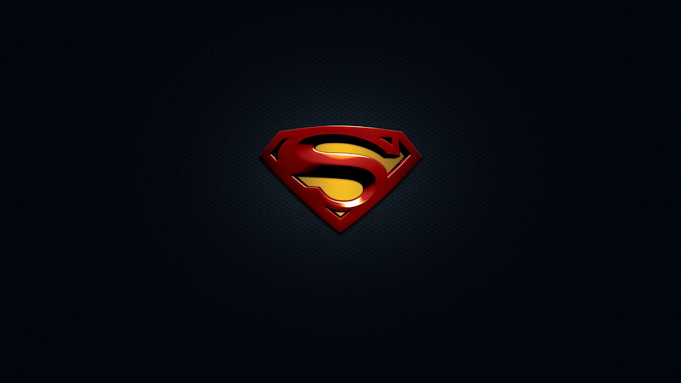 red and black LED light, Superman, Photoshop, logo HD wallpaper