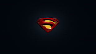 red and black LED light, Superman, Photoshop, logo