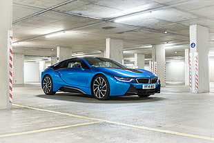 photo of blue BMW i8
