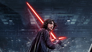 Star Wars character, Star Wars: The Last Jedi, Star Wars, Kylo Ren, lightsaber HD wallpaper