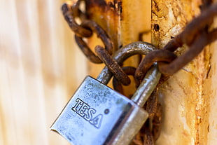 gray Tesa lock on chain