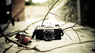 black Pentax camera, camera, Pentax