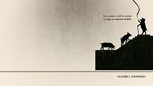silhouette of pig, Hunter S. Thompson, Book quotes, quote, smoking HD wallpaper