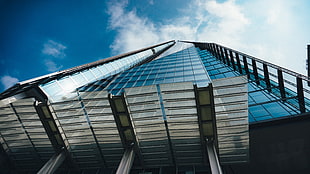 low angle photography of glass high-rise building, skyscraper, The Shard, London, England