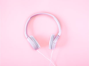 white corded headphones HD wallpaper